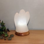 Angel-shaped white Himalayan salt lamp