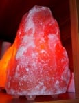 Himalayan salt lamp with silicone rubber feet - natural rough shape